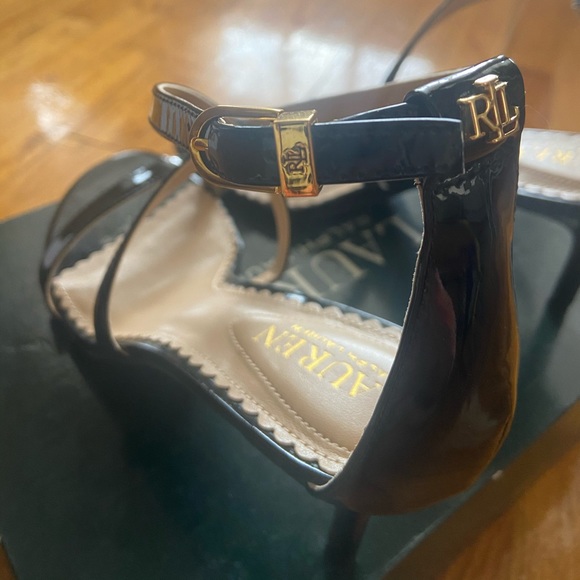 New!🔥 Lauren Ralph Lauren Paten Black Sandals 8.5 - Picture 5 of 8